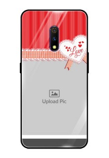 Realme X Custom Glass Mobile Case  - Red Love Pattern Design