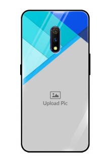 Realme X Custom Glass Phone Case  - Blue Pattern Design