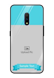 Realme X Personalized Glass Phone Case  - Simple Blue Color Design