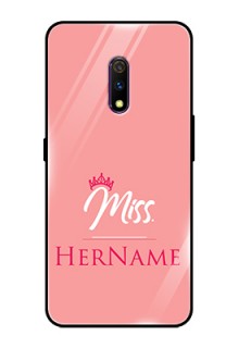 Realme X Custom Glass Phone Case Mrs with Name