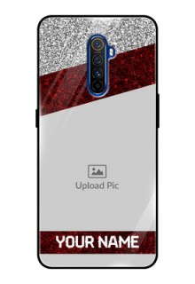 Realme X2 Pro Personalized Glass Phone Case  - Image Holder with Glitter Strip Design