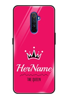 Realme X2 Pro Glass Phone Case Queen with Name