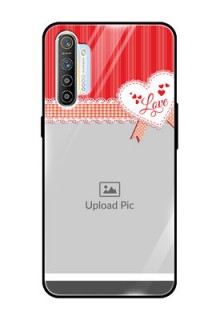 Realme X2 Custom Glass Mobile Case  - Red Love Pattern Design