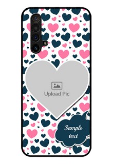 Realme X3 Super Zoom Custom Glass Phone Case - Pink & Blue Heart Design