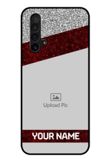 Realme X3 Super Zoom Personalized Glass Phone Case - Image Holder with Glitter Strip Design