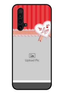 Realme X3 Custom Glass Mobile Case - Red Love Pattern Design