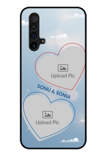 Realme X3 Custom Glass Mobile Case - Blue Color Couple Design 
