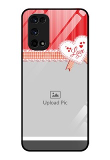 Realme X7 Pro Custom Glass Mobile Case  - Red Love Pattern Design