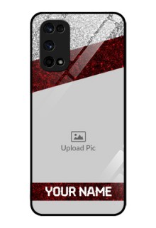 Realme X7 Pro Personalized Glass Phone Case  - Image Holder with Glitter Strip Design