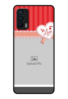 Realme X7 Custom Glass Mobile Case  - Red Love Pattern Design