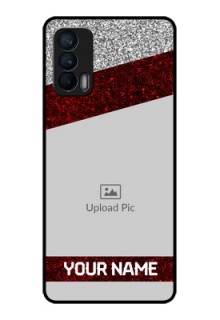 Realme X7 Personalized Glass Phone Case  - Image Holder with Glitter Strip Design