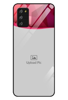 Galaxy A03s Custom Glass Mobile Case - Red Abstract Design