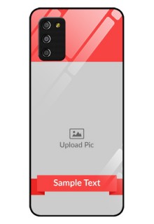 Galaxy A03s Custom Glass Phone Case - Simple Red Color Design