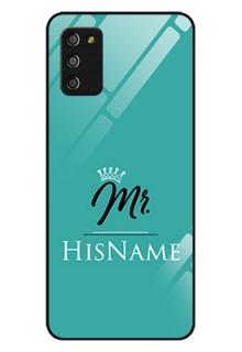 Galaxy A03s Custom Glass Phone Case Mr with Name