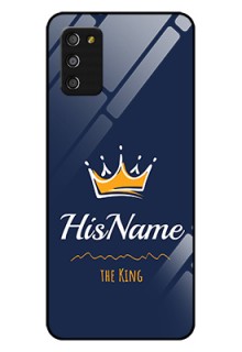 Galaxy A03s Glass Phone Case King with Name