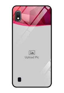 Galaxy A10 Custom Glass Mobile Case - Red Abstract Design