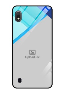 Galaxy A10 Custom Glass Phone Case - Blue Pattern Design