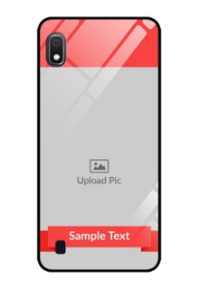 Galaxy A10 Custom Glass Phone Case - Simple Red Color Design