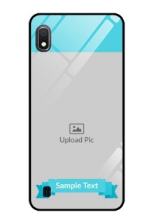 Galaxy A10 Personalized Glass Phone Case - Simple Blue Color Design