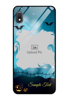 Galaxy A10 Custom Glass Phone Case - Halloween frame design