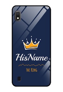 Galaxy A10 Glass Phone Case King with Name