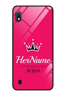 Galaxy A10 Glass Phone Case Queen with Name