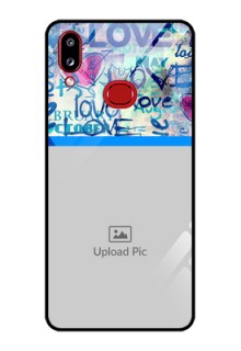 Galaxy A10s Custom Glass Mobile Case - Colorful Love Design