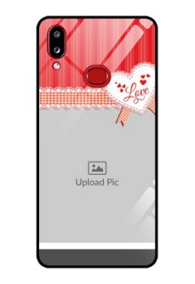 Galaxy A10s Custom Glass Mobile Case - Red Love Pattern Design