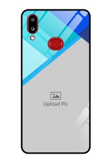 Galaxy A10s Custom Glass Phone Case - Blue Pattern Design