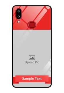 Galaxy A10s Custom Glass Phone Case - Simple Red Color Design