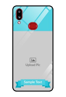 Galaxy A10s Personalized Glass Phone Case - Simple Blue Color Design