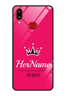 Galaxy A10s Glass Phone Case Queen with Name