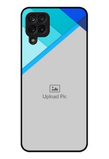 Galaxy A12 Custom Glass Phone Case - Blue Pattern Design