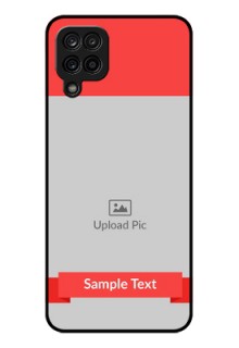 Galaxy A12 Custom Glass Phone Case - Simple Red Color Design