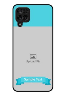 Galaxy A12 Personalized Glass Phone Case - Simple Blue Color Design
