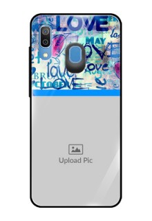 Samsung Galaxy A20 Custom Glass Mobile Case  - Colorful Love Design