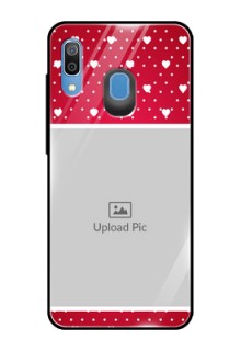 Samsung Galaxy A20 Photo Printing on Glass Case  - Hearts Mobile Case Design