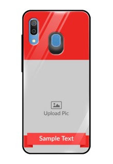 Samsung Galaxy A20 Custom Glass Phone Case  - Simple Red Color Design