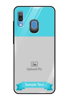 Samsung Galaxy A20 Personalized Glass Phone Case  - Simple Blue Color Design