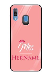 Galaxy A20 Custom Glass Phone Case Mrs with Name