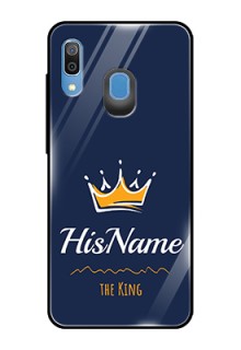 Galaxy A20 Glass Phone Case King with Name