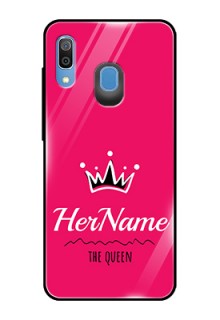Galaxy A20 Glass Phone Case Queen with Name