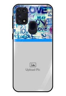 Galaxy A21s Custom Glass Mobile Case  - Colorful Love Design