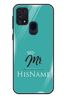 Galaxy A21s Custom Glass Phone Case Mr with Name