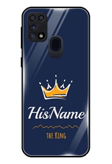Galaxy A21s Glass Phone Case King with Name