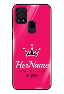Galaxy A21s Glass Phone Case Queen with Name