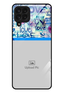 Galaxy A22 4G Custom Glass Mobile Case  - Colorful Love Design