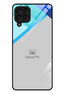 Galaxy A22 4G Custom Glass Phone Case  - Blue Pattern Design