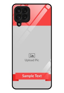 Galaxy A22 4G Custom Glass Phone Case  - Simple Red Color Design