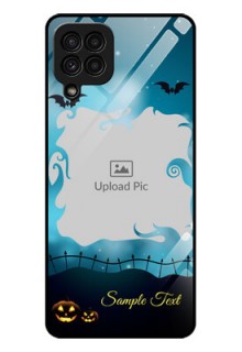 Galaxy A22 4G Custom Glass Phone Case  - Halloween frame design